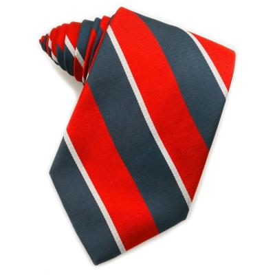 Rivetz of Boston Silk Repp Stripe Tie In Red And Navy | Where to buy