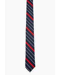 Thom Browne Navy Red Striped Tie