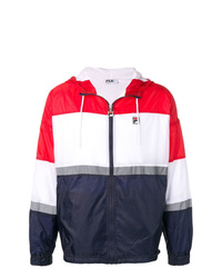 White and Red and Navy Windbreaker
