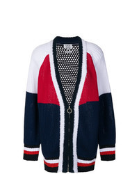White and Red and Navy Zip Sweater