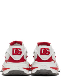 Dolce & Gabbana Red White Airmaster Low Top Sneakers