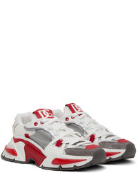 Dolce & Gabbana Red White Airmaster Low Top Sneakers