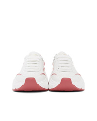 Dolce And Gabbana White And Pink Daymaster Sneakers
