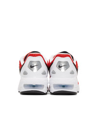 Nike White And Red Air Max 2 Light Sneakers