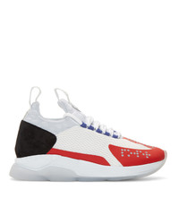 Versace White And Red Chain Prene Reaction Sneakers