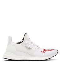 adidas Originals x Pharrell Williams White And Red Human Made Solar Hu Sneakers