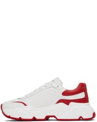 Dolce & Gabbana White Red Daymaster Low Top Sneakers