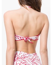 MC2 Saint Barth Coral Print Bandeau Bikini Top