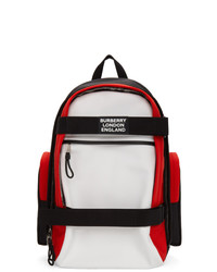 White and Red Canvas Backpack