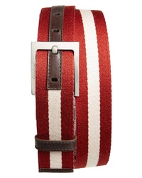 Bally Tonni Stripe Canvas Leather Belt