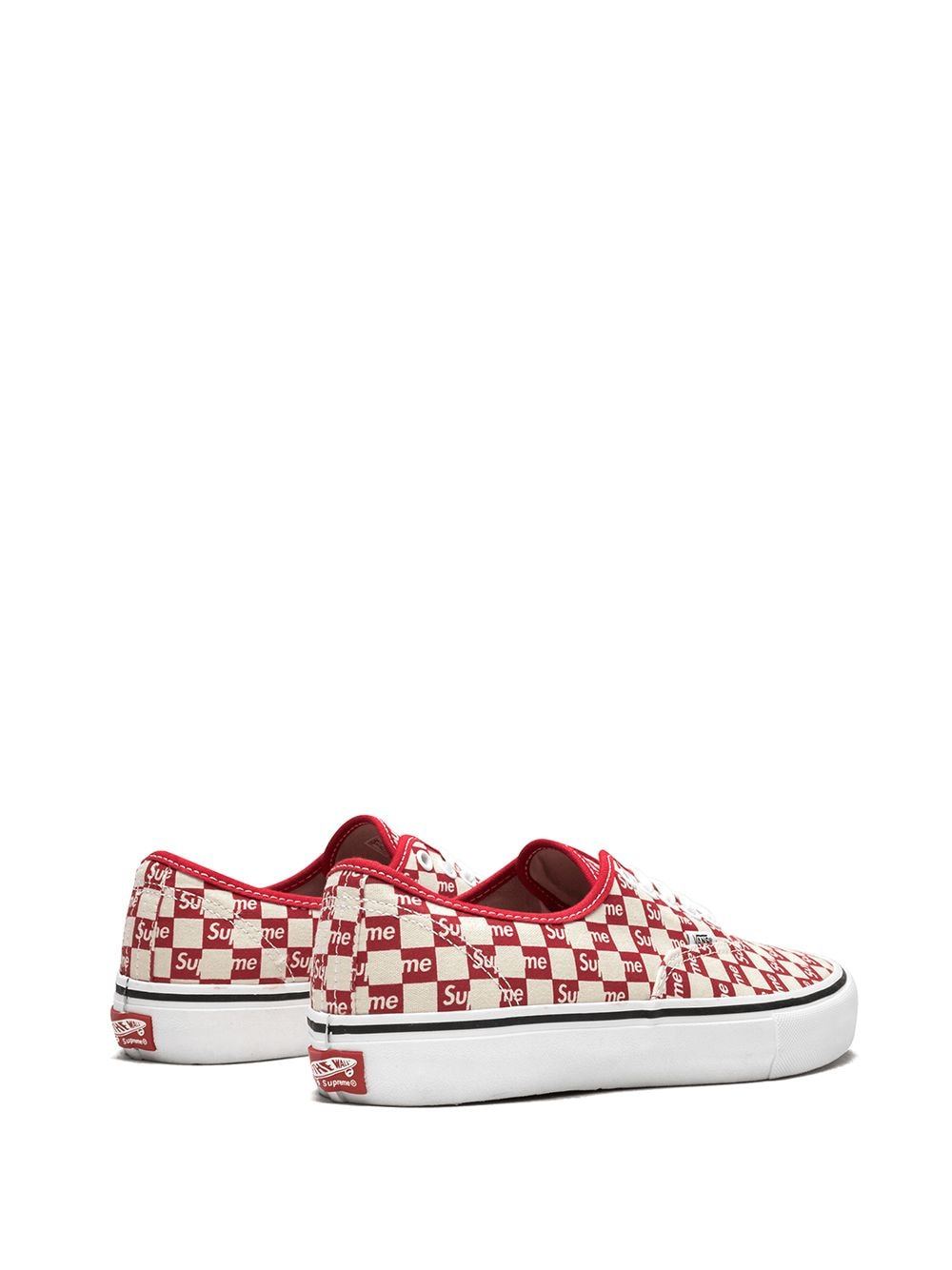 Vans X Supreme Authentic Pro Supreme Checkered Red Low Top Sneakers ...