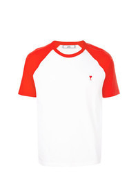 White and Red Crew-neck T-shirt