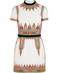 Valentino Embroidered Cotton Canvas Mini Dress