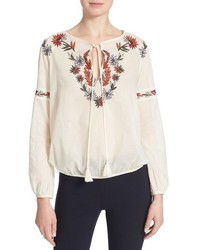 Tory Burch Embroidered Peasant Top