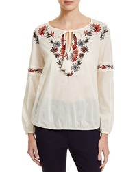 Tory Burch Floral Embroidered Peasant Blouse