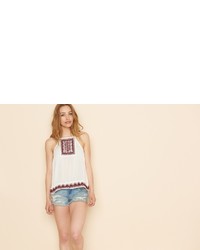 Garage Embroidered Cross Back Cami