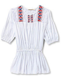 Liberty Love Lace Embroidered Peasant Top
