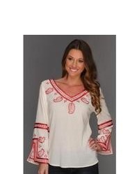 Lucky Brand Topanga Days Embroidered Top Blouse