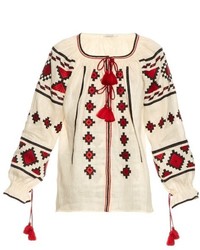 Vita Kin Croatia Embroidered Linen Blouse
