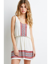 Forever 21 Embroidered Gauze Layered Dress