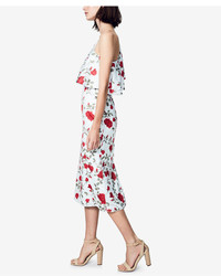 Fame And Partners Floral Ruffle One Shoulder Dress