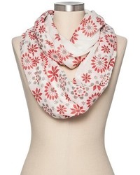 Jcsunny Floral Print Infinity Scarf Red