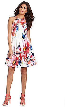 Vince Camuto Mix Stitch Pointelle Fit & Flare Dress – Royalty