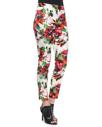 Milly Floral Print Slim Pants