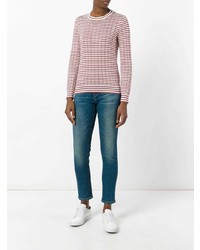 A.P.C. Annabelle Striped Pointelle Knit Sweater