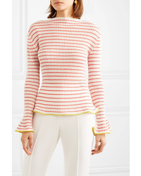 Roland Mouret Edlin Striped Ribbed Knit Sweater