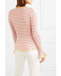 Roland Mouret Edlin Striped Ribbed Knit Sweater