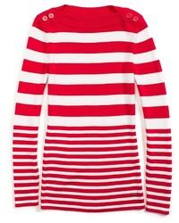 Tommy Hilfiger Final Sale Multi Stripe Boat Neck Sweater