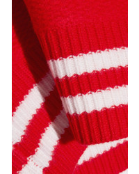 Rag & Bone Jana Two Tone Merino Wool Sweater Red