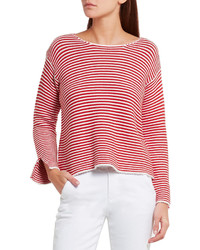 Frame Le Knit Crew Striped Cotton Sweater