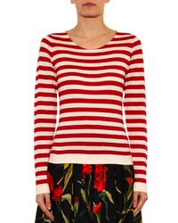 Dolce & Gabbana Striped Cashmere And Silk Blend Sweater