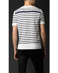Burberry Breton Stripe Cotton T Shirt