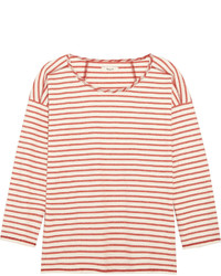 Madewell Gloria Striped Cotton Jersey Top Red
