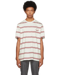 Ps By Paul Smith Off White Red Happy T Shirt