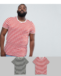 ASOS DESIGN Plus Stripe T Shirt 2 Pack Save