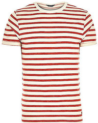River Island Red Jack Jones Premium Stripe T Shirt