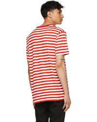 Acne Studios Red White Breton Striped T Shirt
