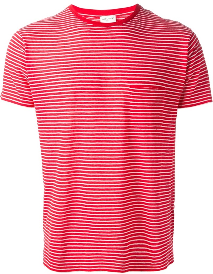 Saint Laurent Striped T Shirt, $256 | farfetch.com | Lookastic