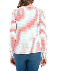 Max Studio By Leon Max Striped Linen Long Sleeved Tee