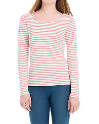 Max Studio By Leon Max Striped Linen Long Sleeved Tee