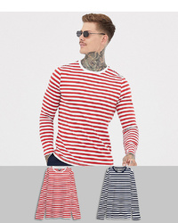 ASOS DESIGN Long Sleeve Stripe T Shirt In Organic Cotton 2 Pack Whitenavy Whitered