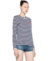 Comme des Garcons Play Stripe Red Heart Tee