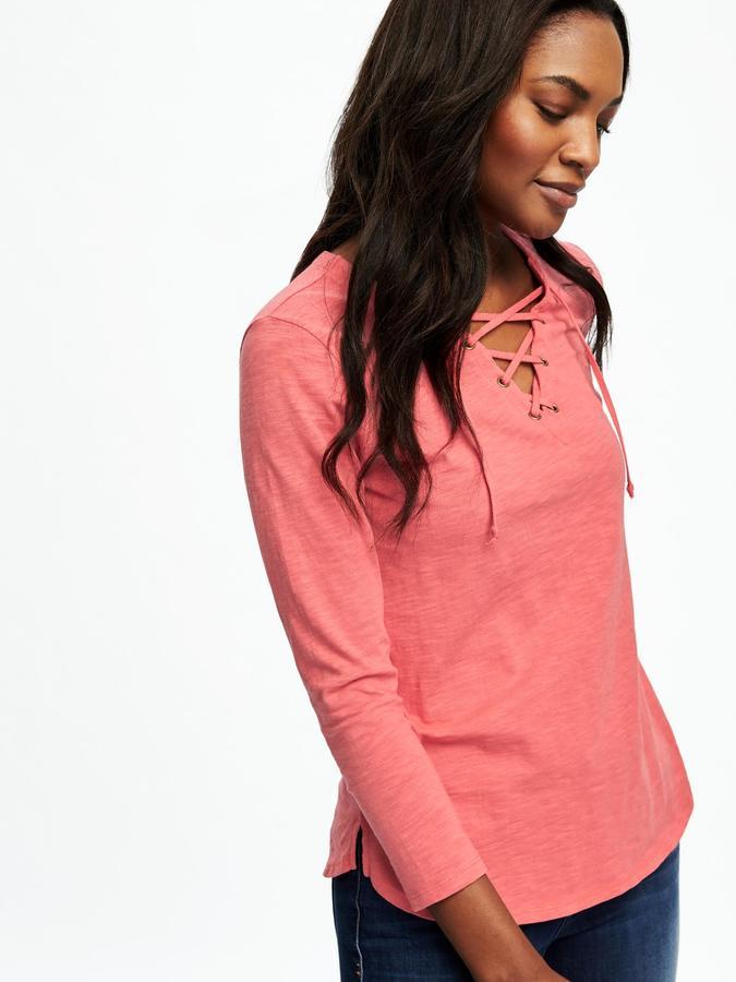 old navy lace up shirt