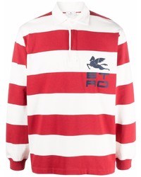 Etro Logo Print Rugby Stripe Polo Shirt