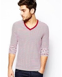 Asos Stripe Long Sleeve T Shirt Whitered