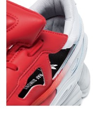 Adidas By Raf Simons X Raf Simons Red And Black Ozweego Cut Out Sneakers